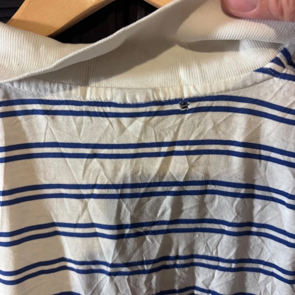Vintage 90s Polo Ralph Lauren Striped Polo Shirt Medium Blue White Thin USA
